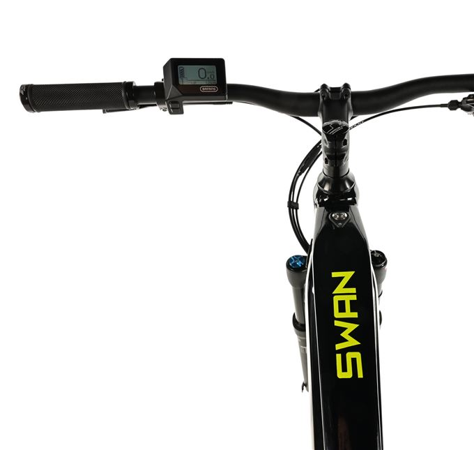 E-BIKE SWAN GENT 29", 21,5"-1, BLACK SHINY - yellow sticker (MODEST)