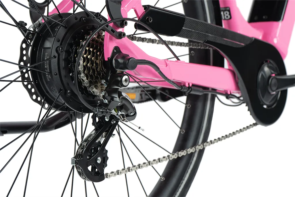 E-BIKE 28" NARA 18"-3, PINK SHINY (REAR MOTOR) KOLA NA PRODEJ
