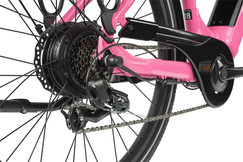 E-BIKE 26" LOTUS 18"-4, PINK SHINY (rear motor) KOLA NA PRODEJ