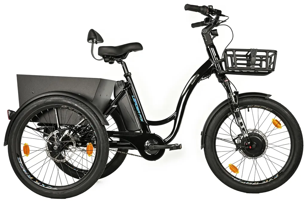 CARGO - TRICYCLE CURTIS, FRONT MOTOR, BLACK SHINY KOLA NA PRODEJ