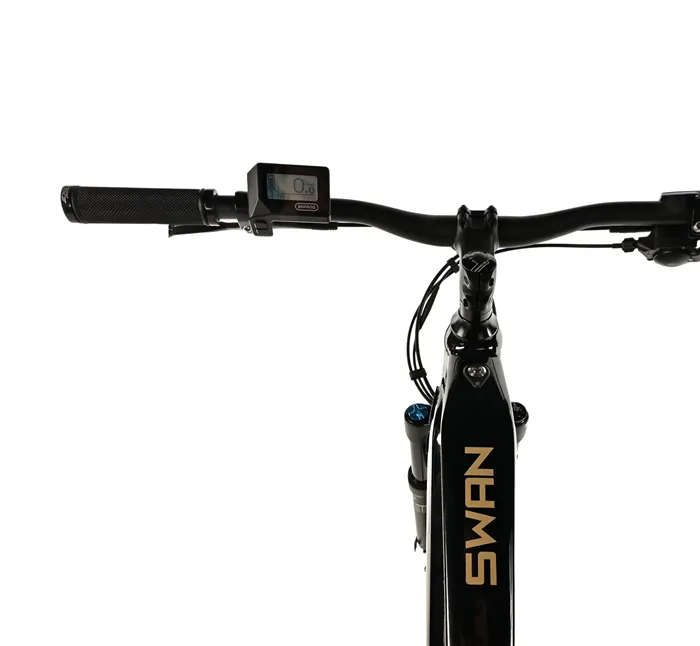 E-BIKE SWAN GENT 27,5", 19,5"-1, BLACK SHINY - beige sticker (MODEST)