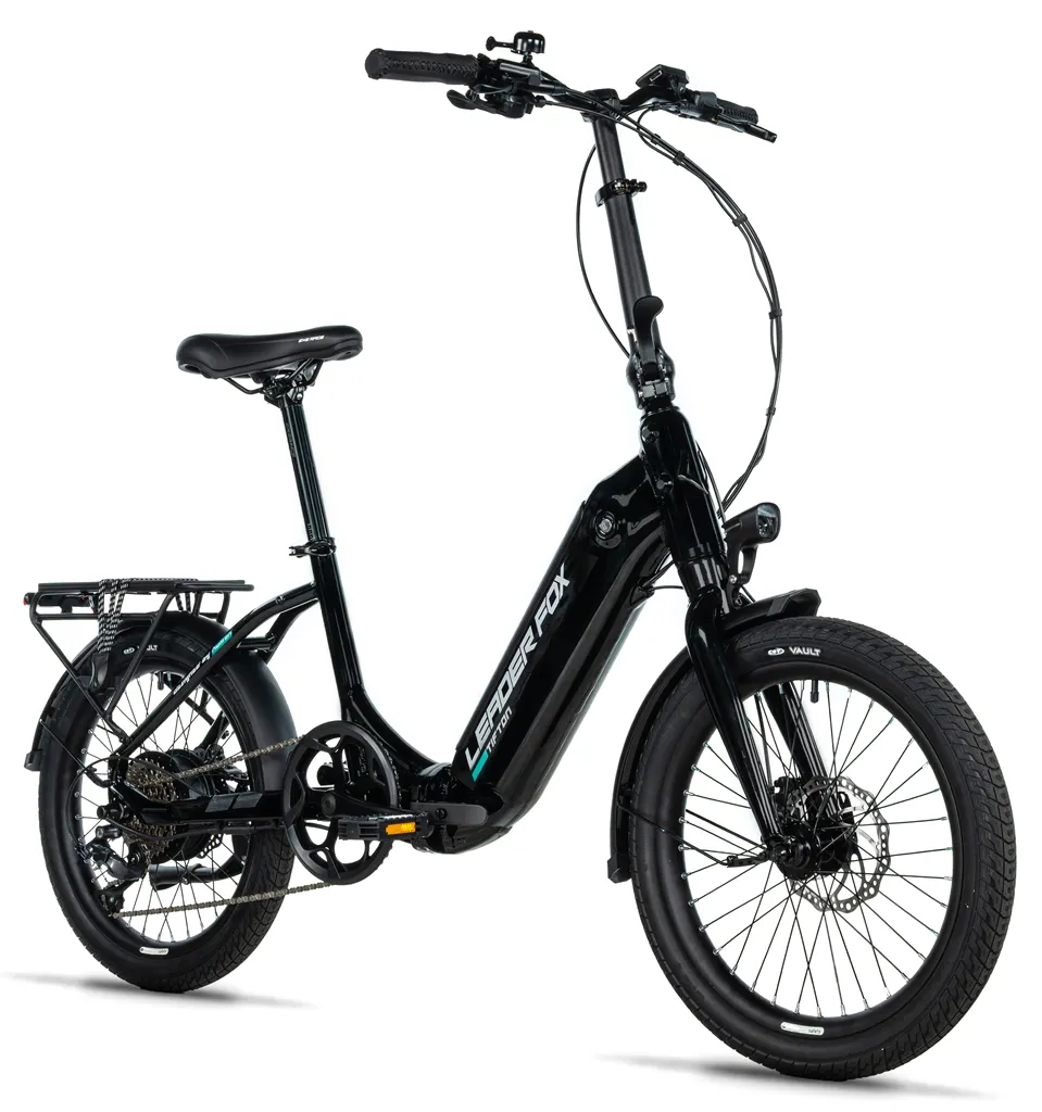 E-BIKE 20" TIFTON-1, FOLDING BIKE, BLACK SHINY (REAR MOTOR)