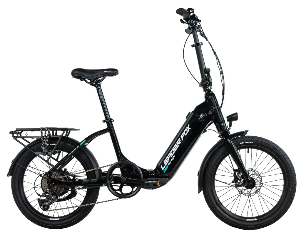 E-BIKE 20" TIFTON-1, FOLDING BIKE, BLACK SHINY (REAR MOTOR)