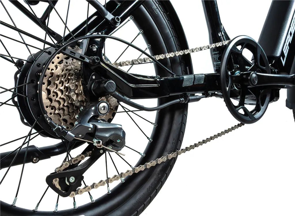 E-BIKE 20" TIFTON-1, FOLDING BIKE, BLACK SHINY (REAR MOTOR)