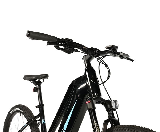 E-BIKE SWAN LADY 29", 18"-1, BLACK SHINY - blue sticker (MODEST)
