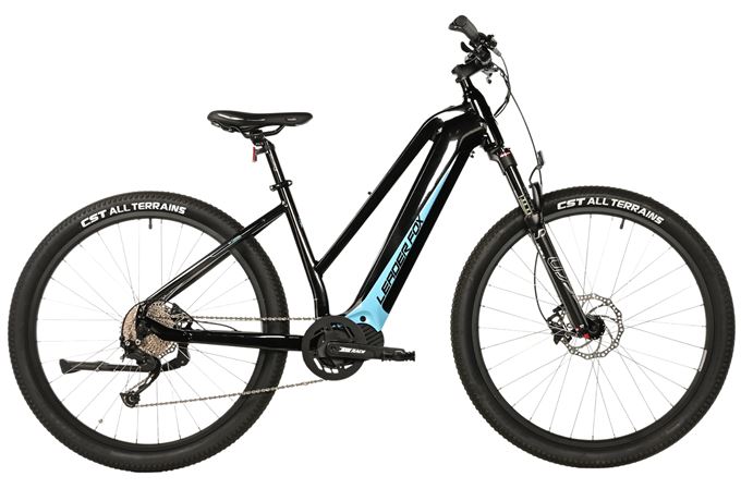 E-BIKE SWAN LADY 29", 20"-1, BLACK SHINY - blue sticker (MODEST)