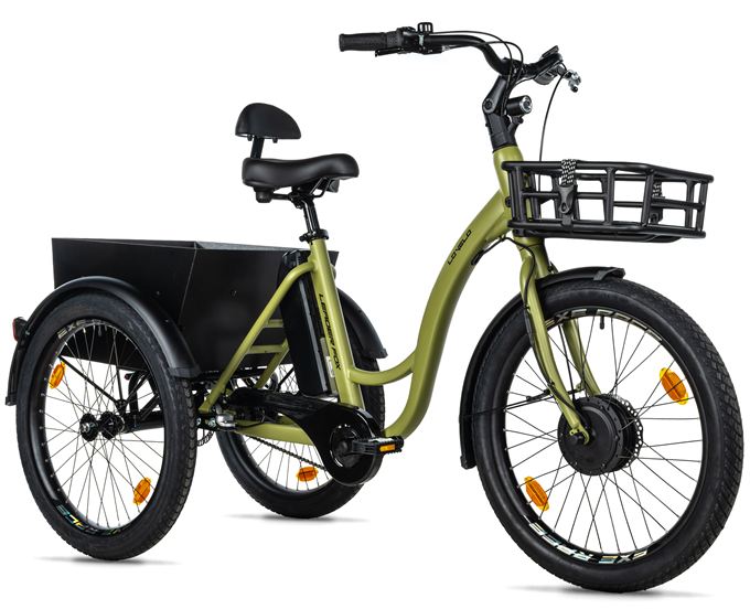 CARGO - TRICYCLE LOVELO, FRONT MOTOR, ARMY GREEN KOLA NA PRODEJ