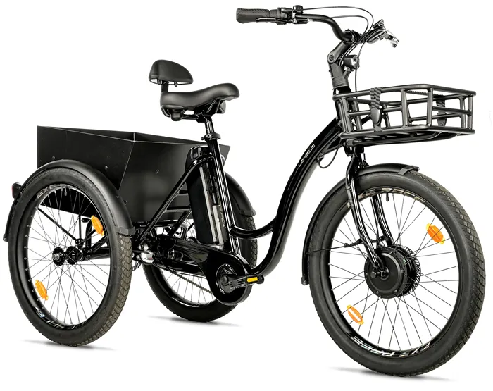 CARGO - TRICYCLE LOVELO, FRONT MOTOR, BLACK SHINY