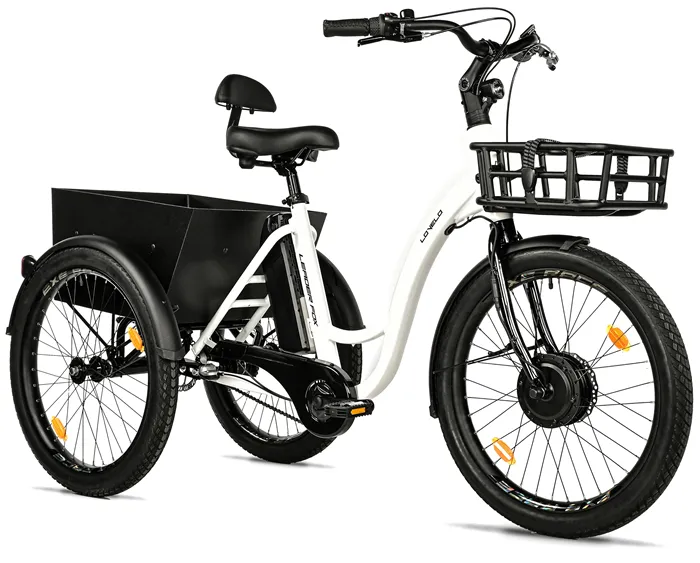 CARGO - TRICYCLE LOVELO, FRONT MOTOR, WHITE SHINY