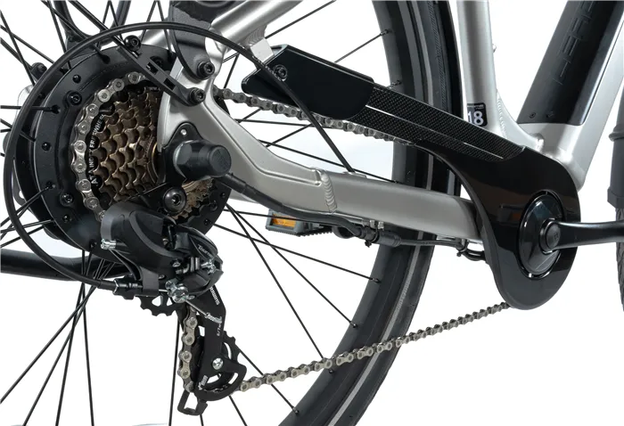 E-BIKE 28" INDUKTORA 16,5"-3, SILVER (rear motor)